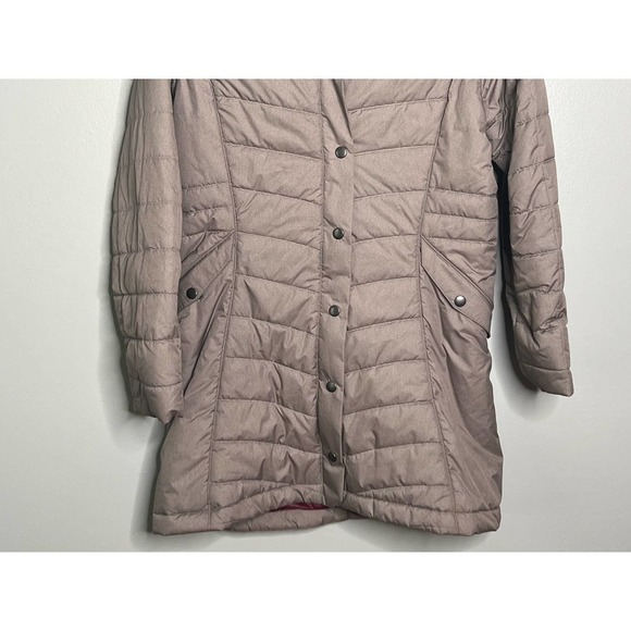 Ibex Taupe Quilted Merino Wool Fill Full Zip Hooded Jacket Women's Size Small - Picture 3 of 10